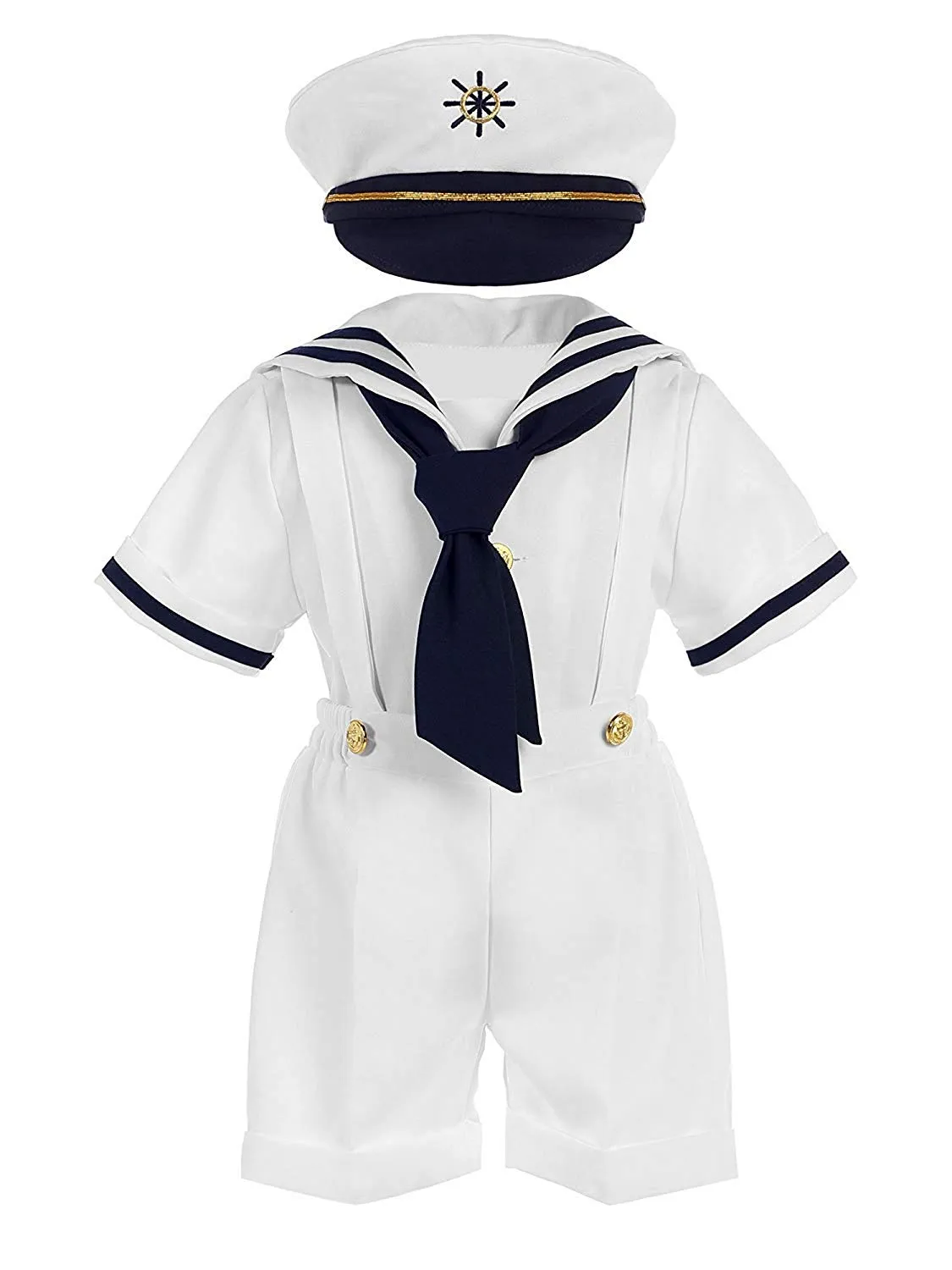 Sailor Boys Short Set Nautical Outfit Set - White