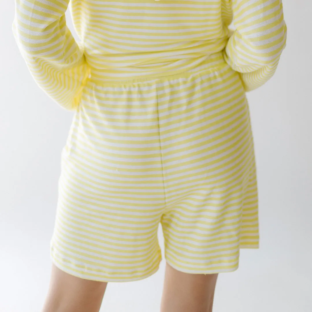 Sailor Stripe Shorts, Yellow Stripe