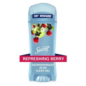 Secret Fresh Antiperspirant Deodorant Clear Gel, Berry, 3.4 oz