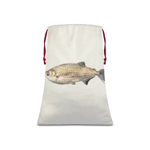 Silver Fish Sublimation Linen Drawstring Sack