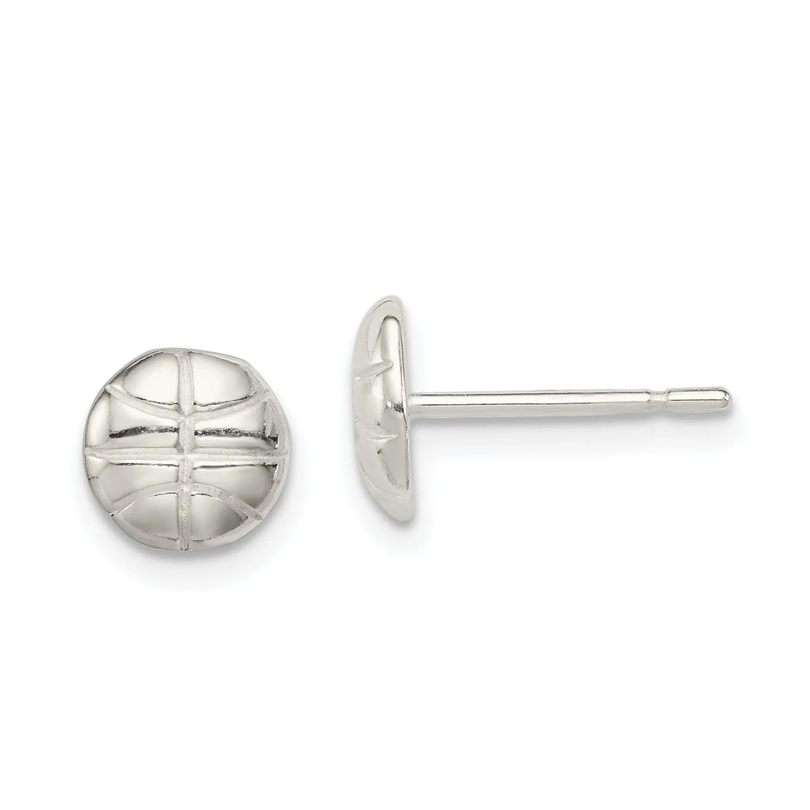 Sterling Silver Basketball Mini Earrings