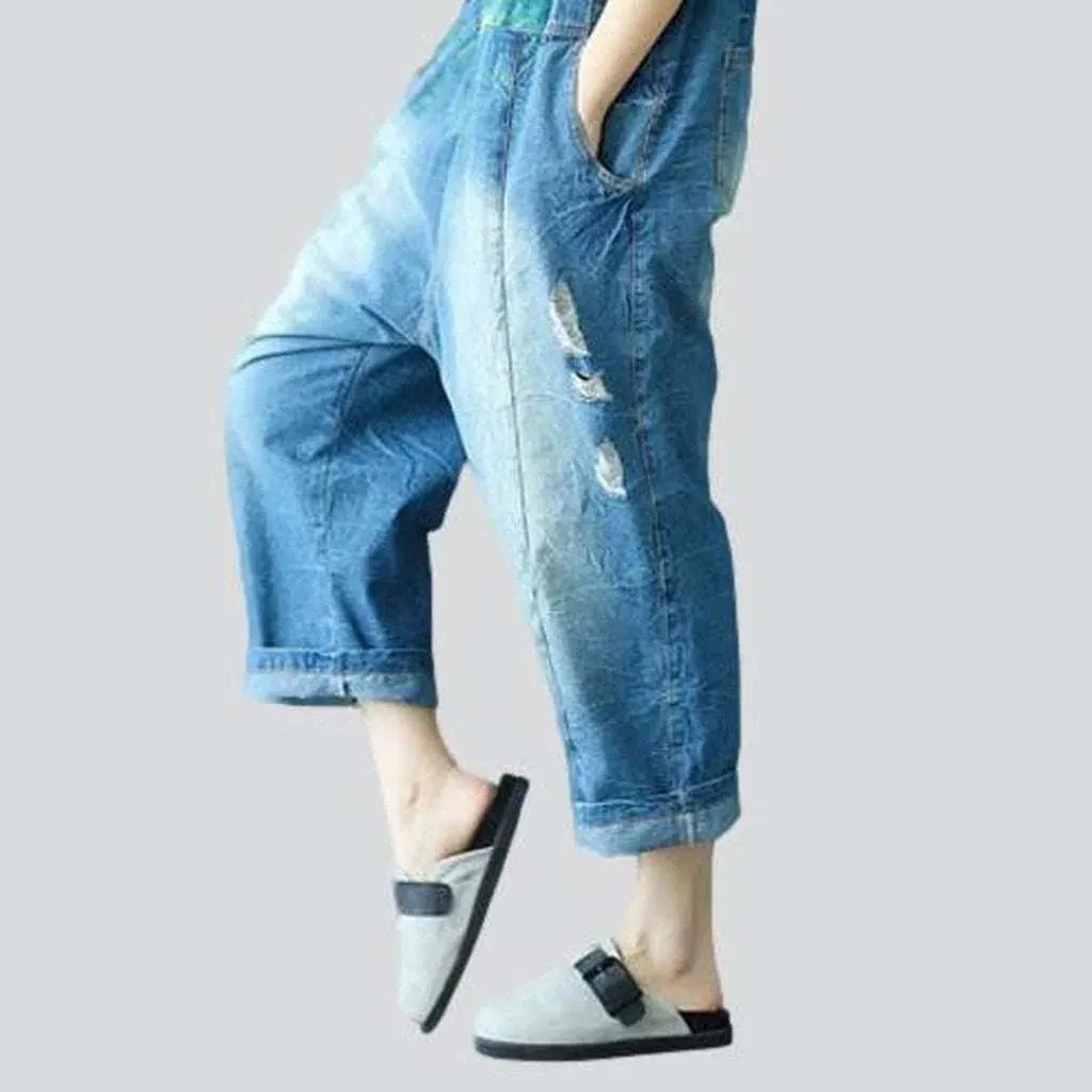 Stylish painted denim dungaree for women