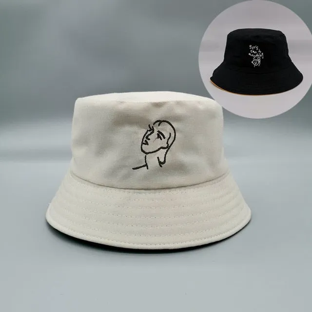 Sunscreen Daisy Embroidery Fisherman Hat