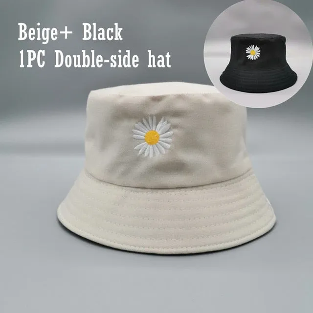 Sunscreen Daisy Embroidery Fisherman Hat