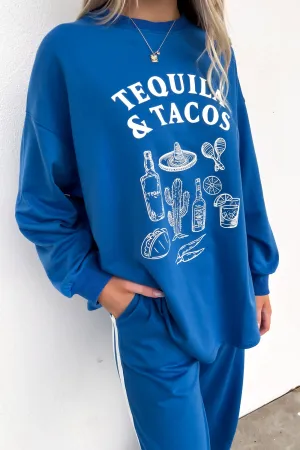 T & T Sweatpants Set Blue White