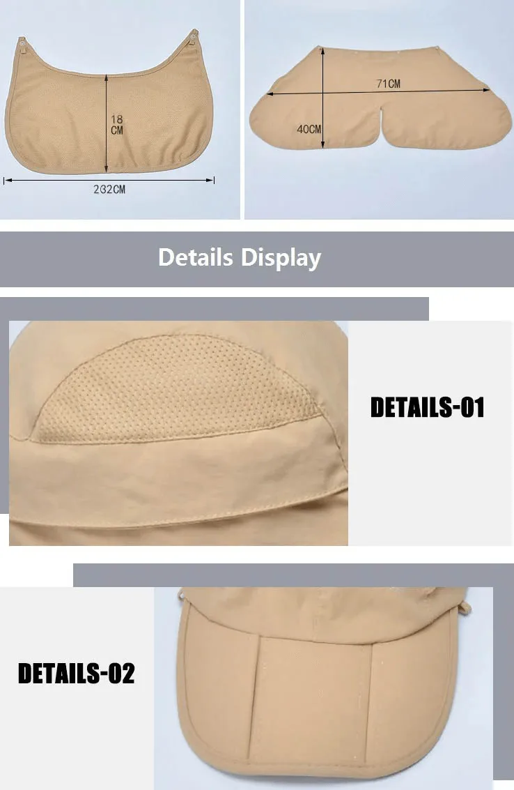 Waterproof Adjustable Sun Hat with Neck Flap For Hiking - SF0391