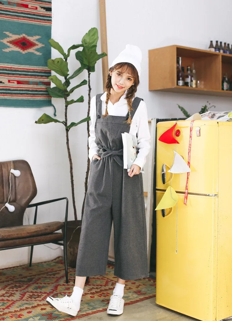 Womens Loose Fitting Minimalist Cotton Overalls With Pocket - Womans Casual Overalls - Loose Overalls - Overalls For Women