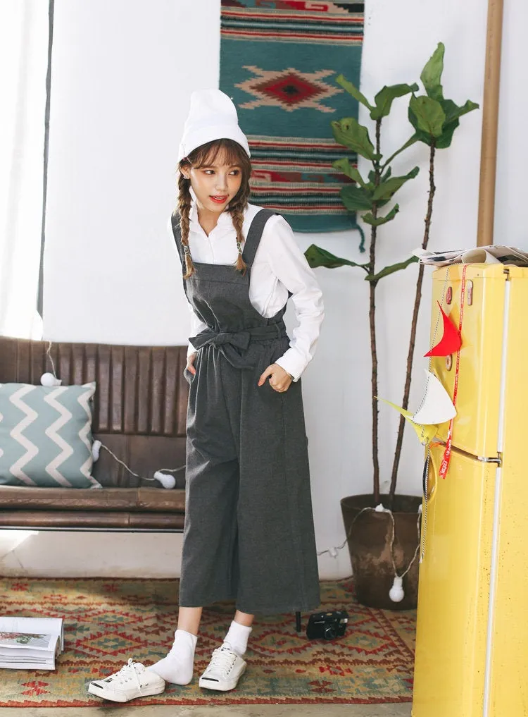 Womens Loose Fitting Minimalist Cotton Overalls With Pocket - Womans Casual Overalls - Loose Overalls - Overalls For Women