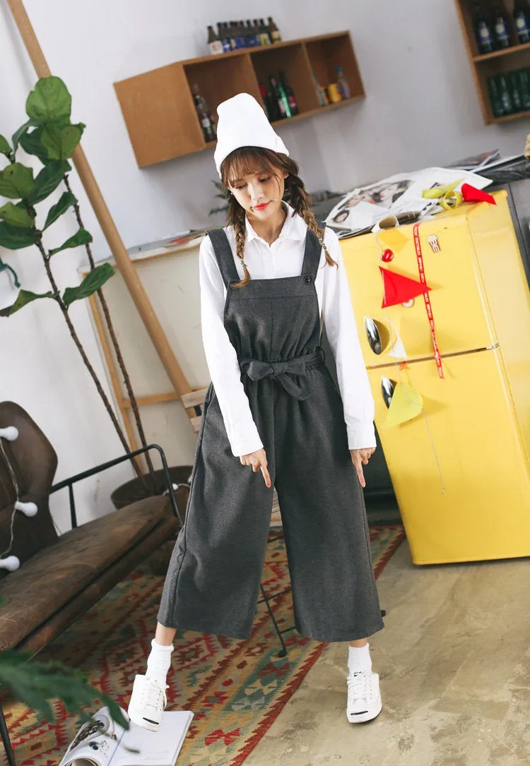 Womens Loose Fitting Minimalist Cotton Overalls With Pocket - Womans Casual Overalls - Loose Overalls - Overalls For Women