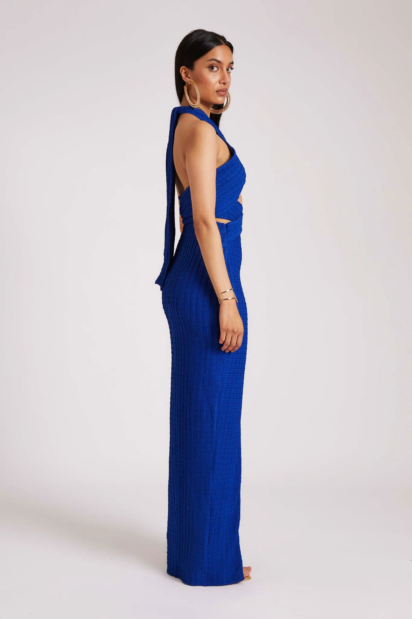 Wrapped Maxi Skirt Dress - Sapphire