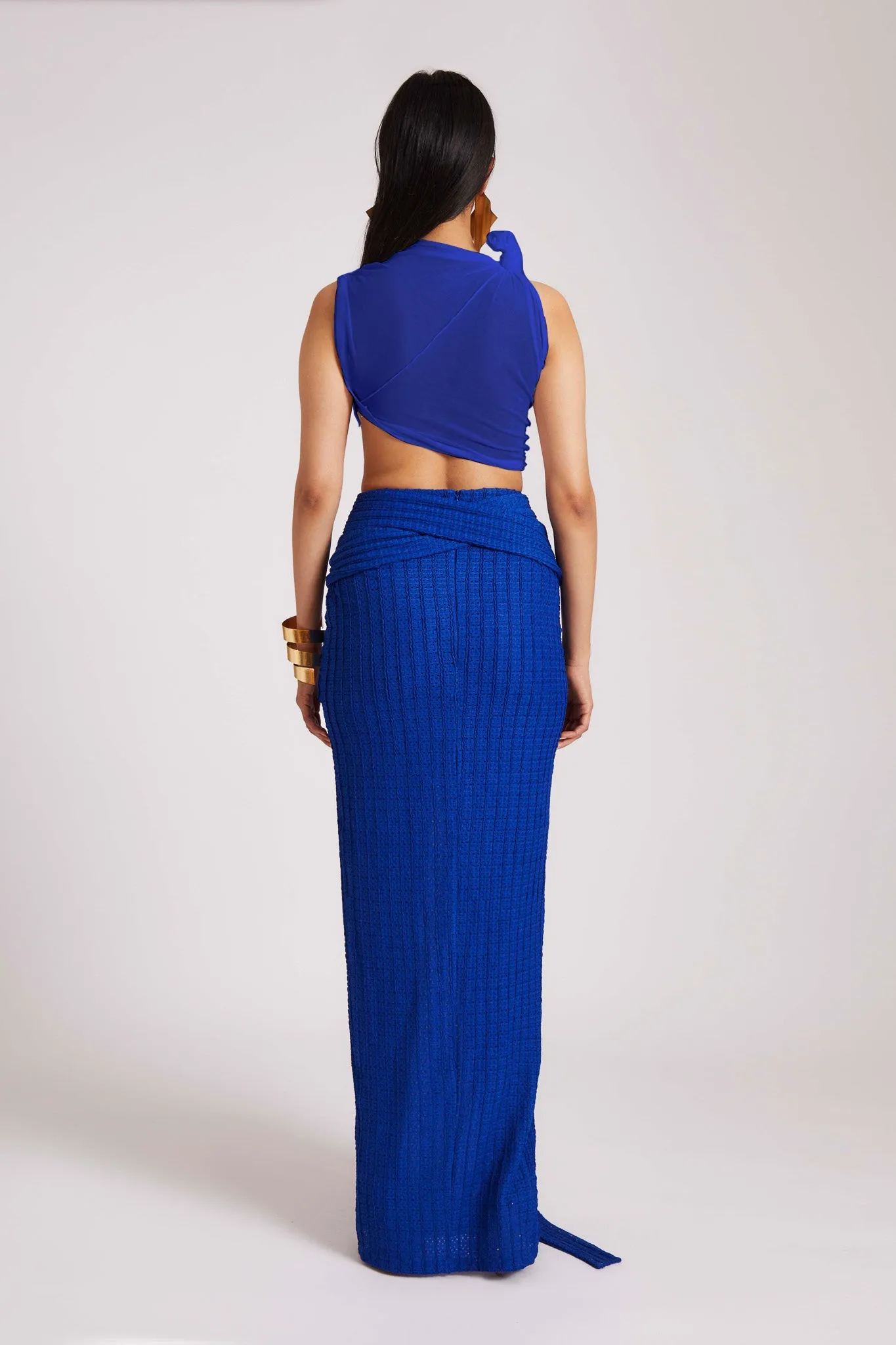 Wrapped Maxi Skirt Dress - Sapphire